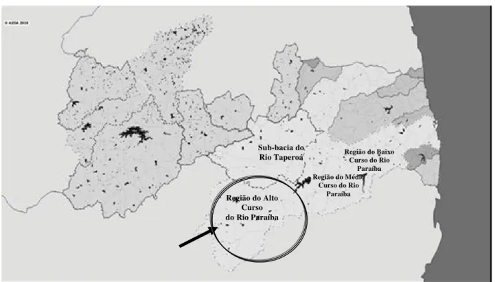 Figura 1: Localização da área de estudo – Região do Alto Curso do Rio Paraíba