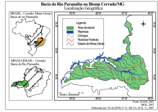 FIGURA 1: Mapa de localização geográ Þ  ca da área de estudo. 