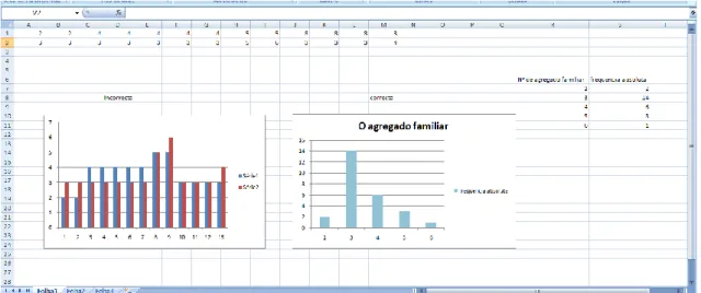 Figura 3. Construção do gráfico de barras pelo aluno A14 no Excel. 