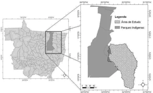 Figura 5. Localização geográfica das áreas indígenas próximas à área de estudo.
