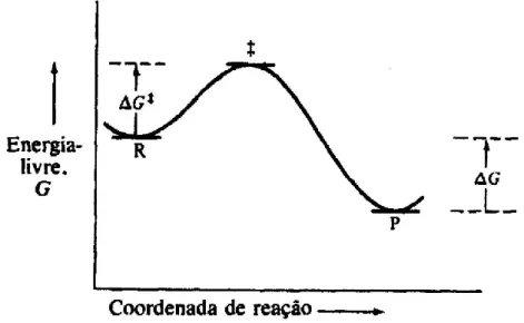 Figura  1.6  -  Diagrama  da  energia  livre  como  função  da  coordenada  da  reação  (teoria do estado de transição) [31]