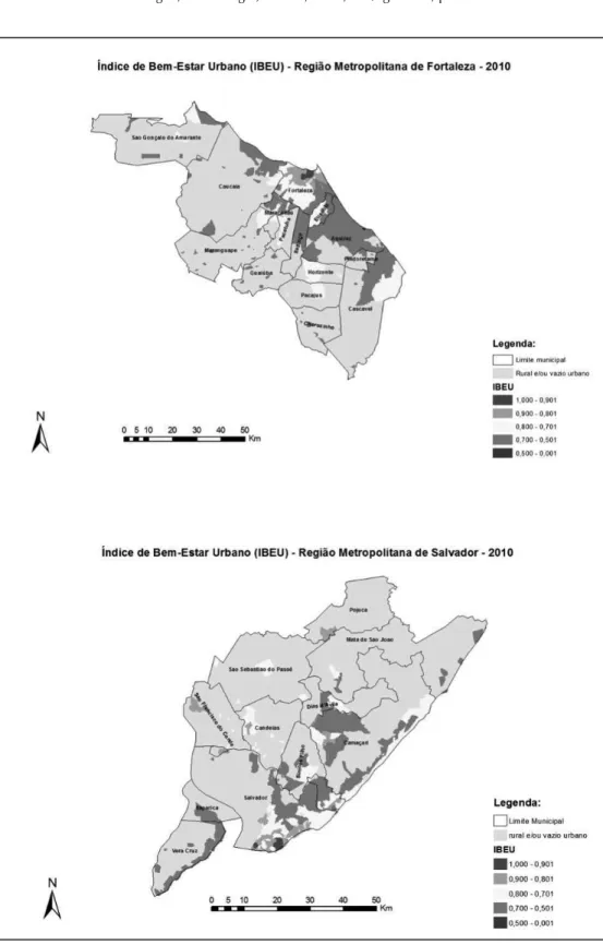 Figura 3. Ilustração de metrópoles com condições médias de bem-estar urbano