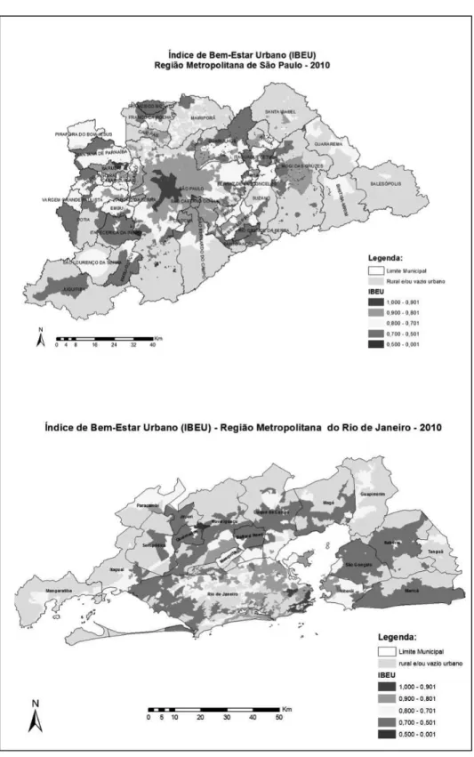 Figura 4. Ilustração de metrópoles com condições diversificadas de bem-estar urbano