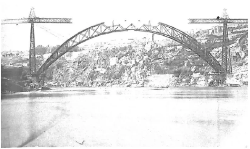 Figura 7- Caminho-de-Ferro da Linha Norte. Ponte Maria Pia, Porto [Mónica et al., 1999] 