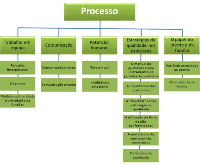 Figura 10. Síntese da divisão do processo em categorias e subcategorias