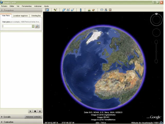 Figura 1 – Interface gráfica do Google Earth 