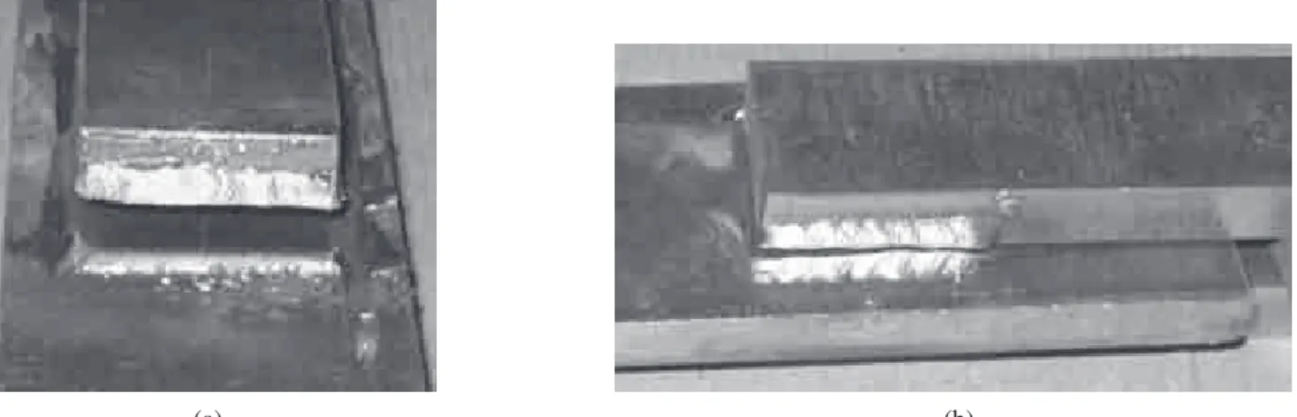 Figura 10 –Vista lateral da extremidade de um membro de junta  de i lete sobreposta e a solda transversal