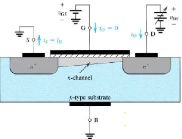 Figura 29 – Canal com maior profundidade do lado da source e menor do lado do drain  [20]