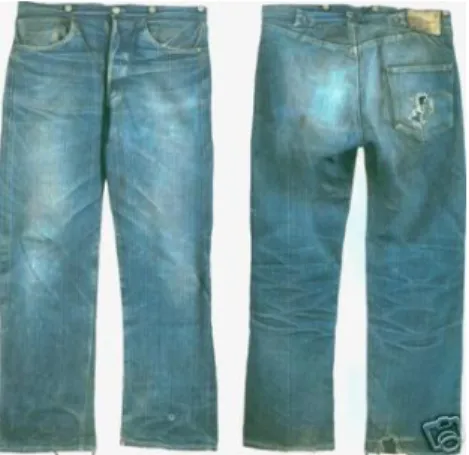 Figura 2. 20 - Primeira calça jeans – Levi’s 501, ano 1890. Fonte http://sabbah.biz. visitado em 05/05/09 