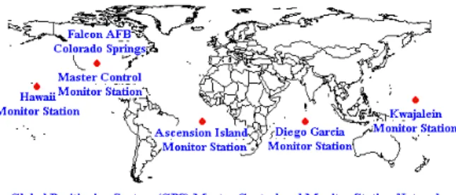 Figura 3.6 - Localização das estações de controlo da constelação GPS 11   