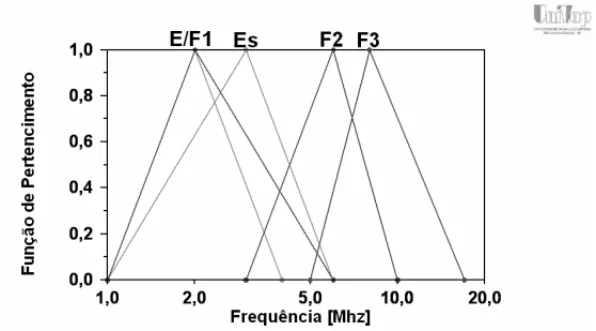 Figura 4: Conjunto nebuloso para as frequˆencias do ionograma. A frequˆencia est´a representada em escala logar´ıtmica.