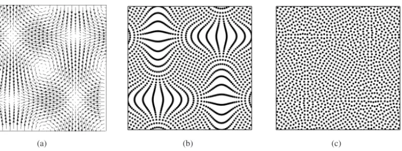 Figura 1: (a) Ilustrac¸˜ao do campo de velocidade que define os v´ortices de Taylor-Green.