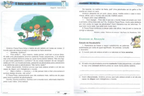 Figura 4. Apostila COC 10 -12 5º ano 4ª série página 77-78. 