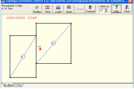 Figura 23 – Definição das lajes no “FEDRA” efectuado no comando “Topology” 