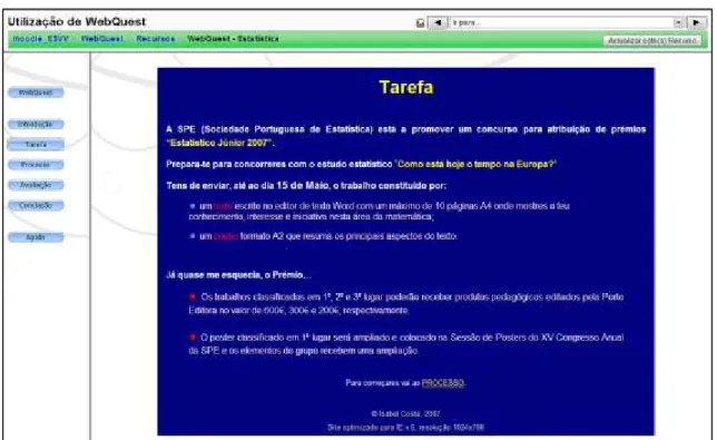 Figura 3.4 – Página da Tarefa da WebQuest 