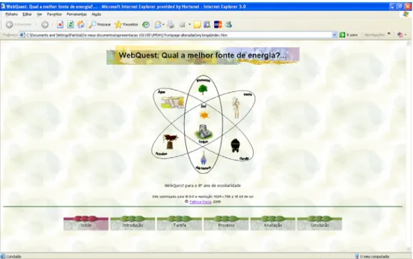 Figura 1 – ‘ Homepage ’ da WQ longa 