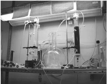 Figure 5 – The former separation columns adapted to act as bioreactors. 