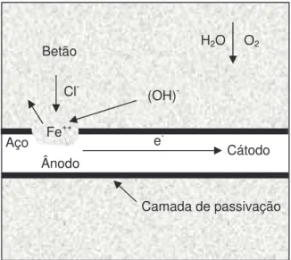Figura 12 – Esquema da corrosão electroquímica na presença de cloro [19] 