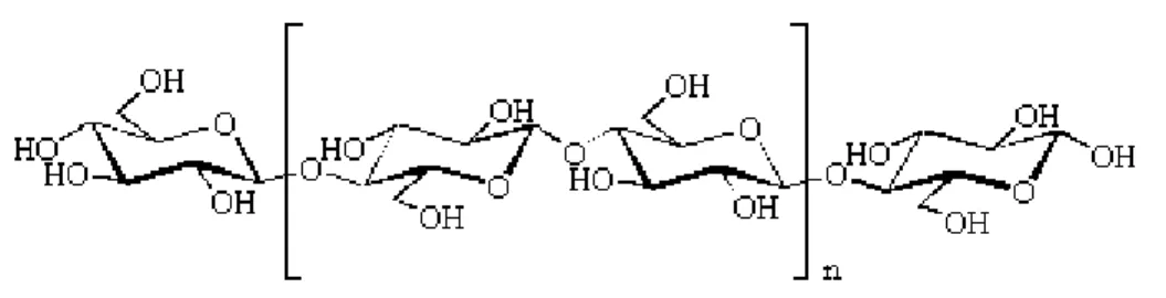 Figura 4: Fórmula estrutural da celulose (Gama, 1996). 