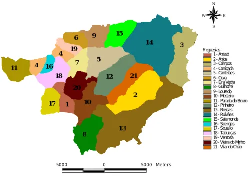 Fig. 5.3 – Divisão administrativa do Município 