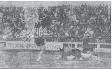 Figura 3: A primeira partida. O primeiro jogo entre o Vila Hilda e o Corinthians ocorreu no dia 8 de julho de 1950, no  Estádio Bento Freitas (G