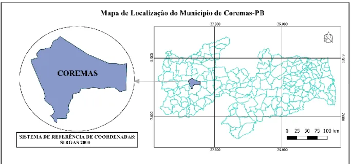 Figura 1: Mapa Localização do Município de Coremas - PB 