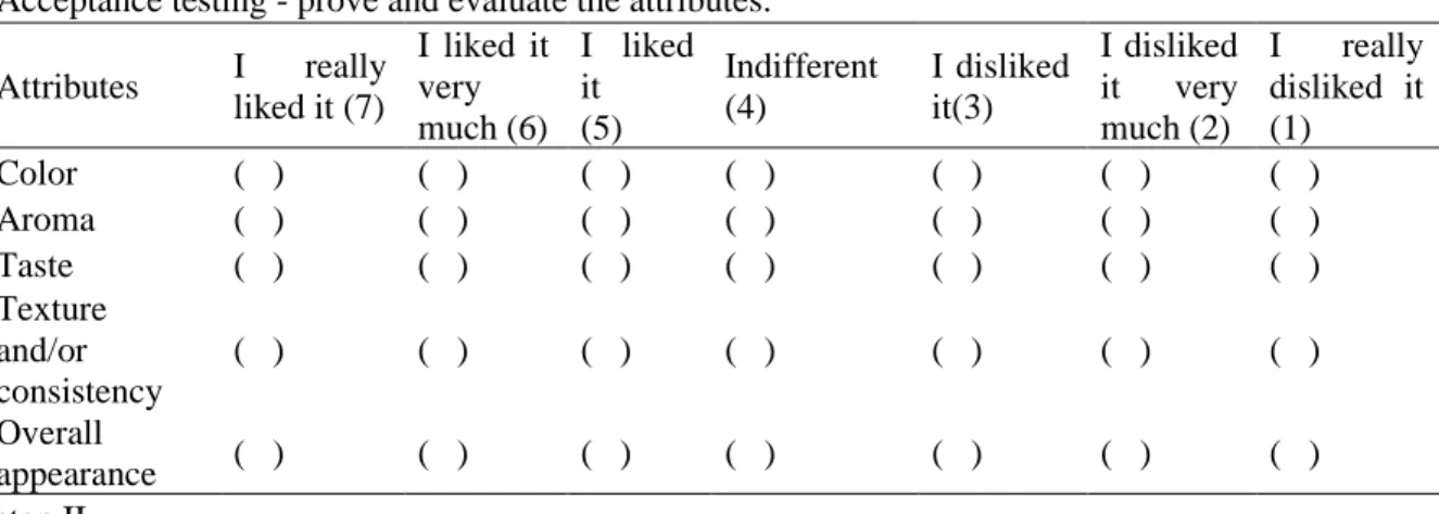 Table 2. Sensory evaluation test for acceptance and preference of flower jellies. 