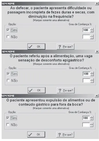 Figura 1 - Exemplos de perguntas de interface. 