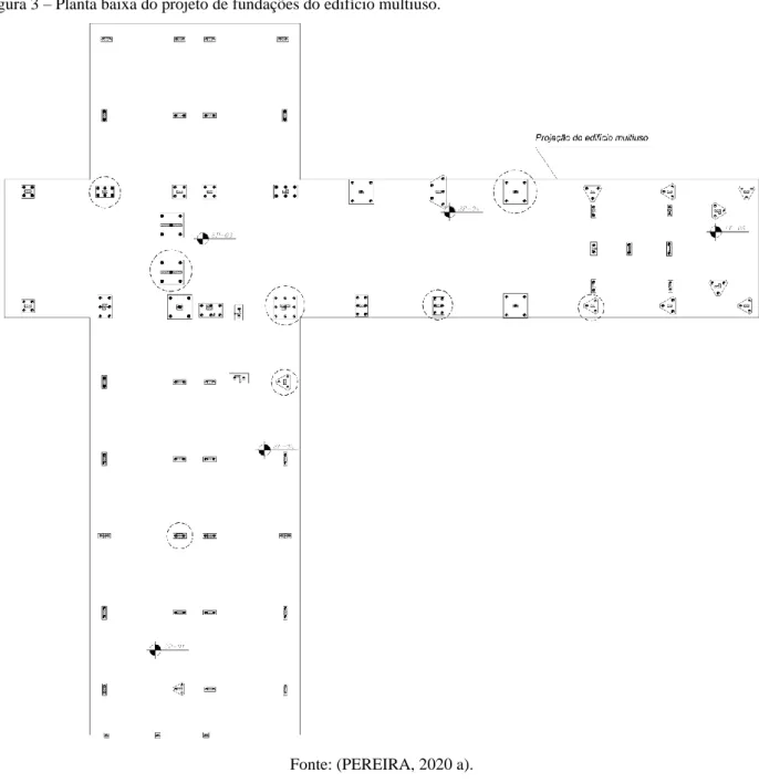 Figura 3 – Planta baixa do projeto de fundações do edifício multiuso. 