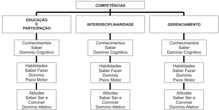 figura 1 - Diagrama de Árvore representando as competências estudadas. Itajaí - SC, 2005.