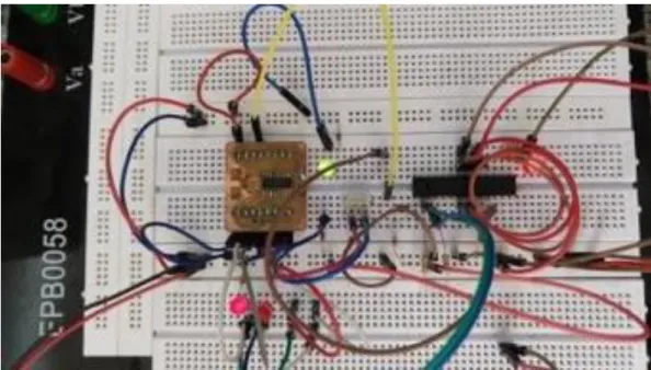 Figura 7: Montagem do circuito em protoboard 