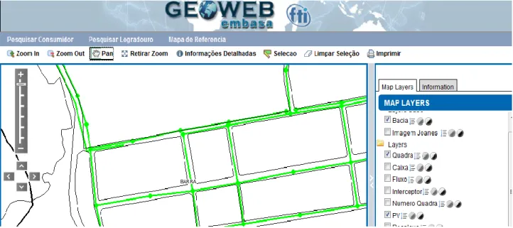 Figura 4: Visualização das redes de esgoto. 