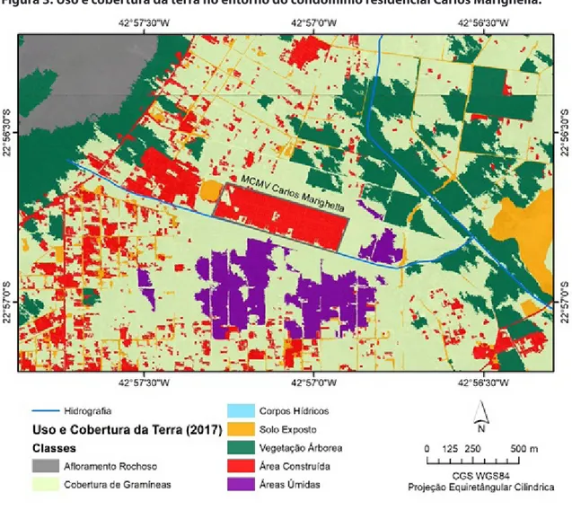 Figura 3: Uso e cobertura da terra no entorno do condomínio residencial Carlos Marighella.