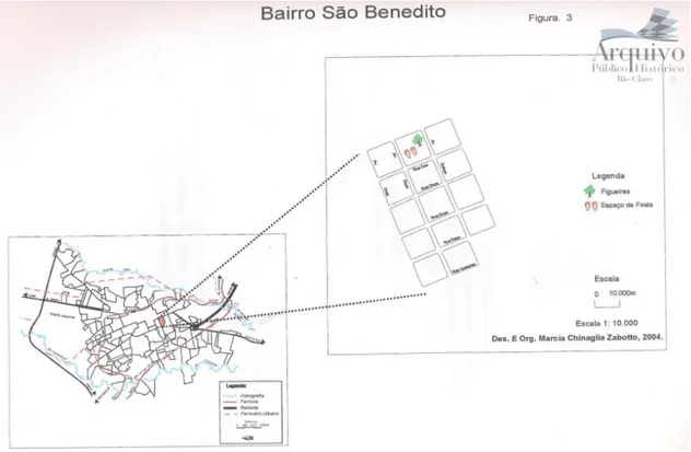 Figura 2: Bairro São Benedito – a área já era conhecida como Quilombo, dada a grande  quantidade de pessoas negras residentes ali