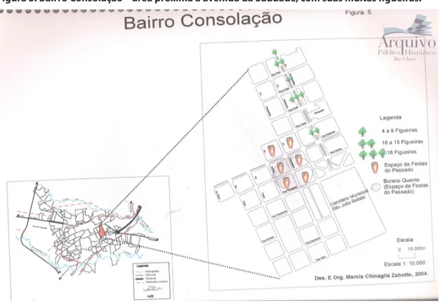 Figura 3: Bairro Consolação – área próxima à avenida da Saudade, com suas muitas figueiras.