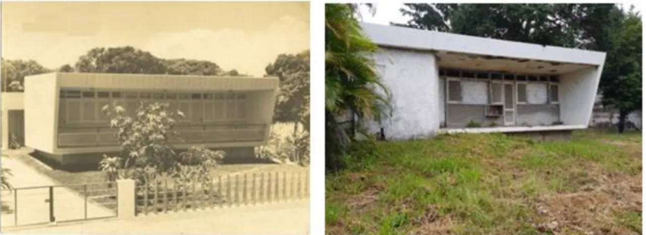 Figura 1: Á esquerda, fotografia da casa antiga; à direita, fotografia tirada pela autora em agosto de 2019