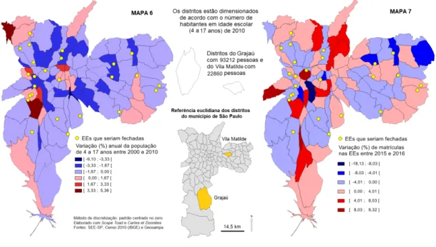 Figura 1 – Comparativo 1: variação demográfica (2000-2010) e de matrícula (2015-2016)