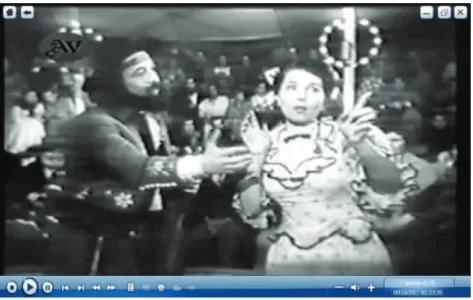 Figura 5: A personagem de Libertad se apresentando no circo criollo no ilme  La cabalgata del circo (1945), aos 16 minutos e 55 segundos do ilme