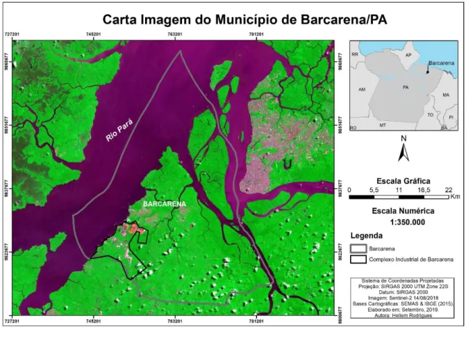 Figura 1: Carta imagem com a localização geográfica do município de Barcarena e do CIB