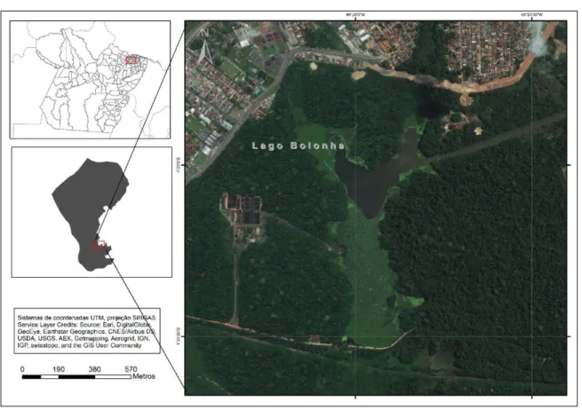 Figura 1: Localização do lago Bolonha na cidade de Belém-PA 