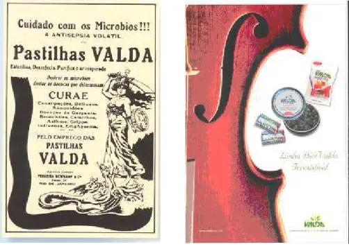 Figura 1 Pastilhas Valda                                         Figura 2  Pastilhas Valda (In: Accioly et al., Marcas de Valor no Mercado Brasileiro, 2000, p.136-137)