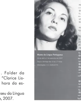 Figura 1 . Folder da Exposição “Clarice  Lis-pector- A hora da  es-trela”.