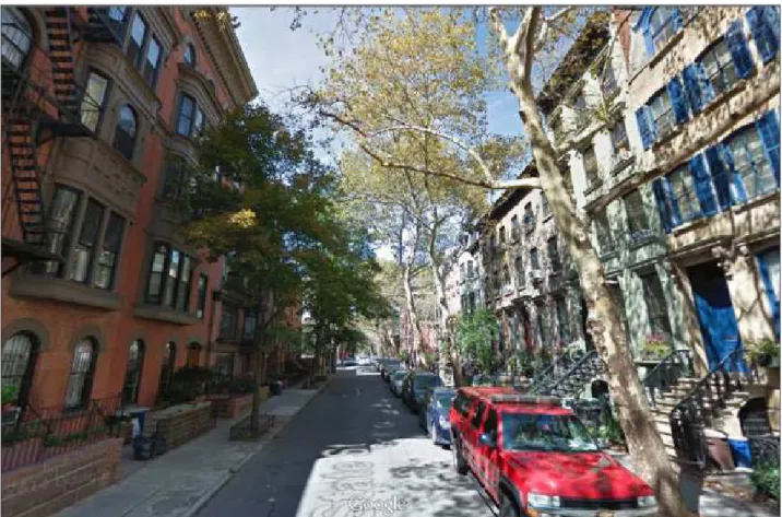 Figura 6 - Rua residencial, State Street, Brooklyn Heights  Fonte: Google (2015).