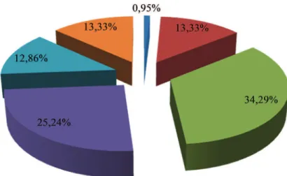 Figura 13 - Percentagem de usuários em função das classes de rendimento em Rio Claro  Fonte: Garcia (2012).