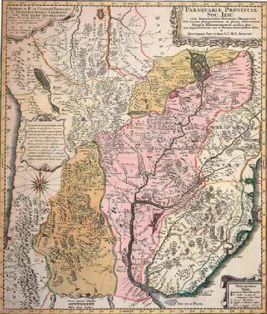 Figura 2: Mapa da Província do Paraguai, Mateus Seutter.