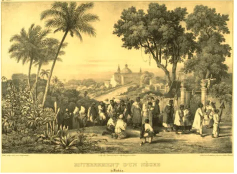 Figura 3 - Johann Moritz Rugendas. Enterro de um negro na Bahia, c. 1830.