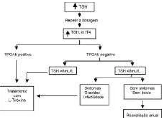 Figura 1. Prova terapêutica com L-tiroxina no hipotiroidismo subclinico.