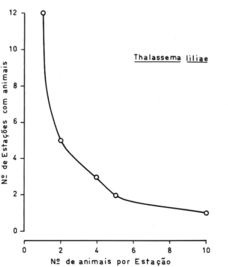 Fig.  4  - Tipo  de  distribuição  verificada  para  Thalas8ema  liliae. 