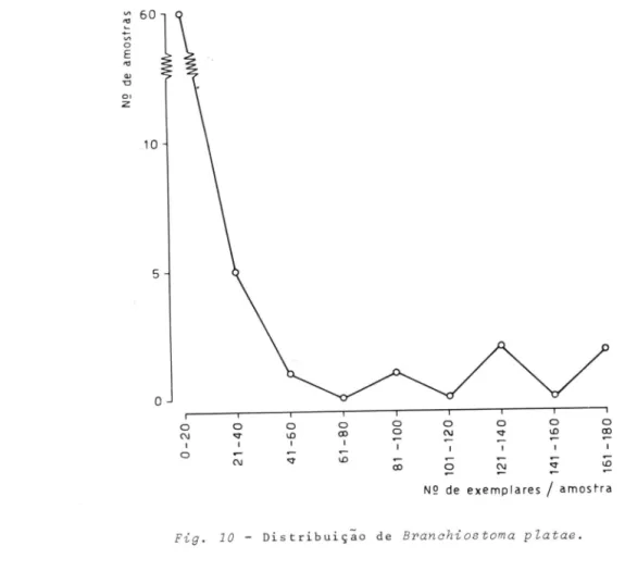 Fig .  10  - Distribuição  de  Branchiostoma  platae . 