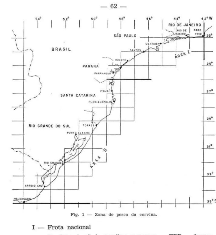 Fig.  1  - Zona  de  pesca  da  corvi na. 